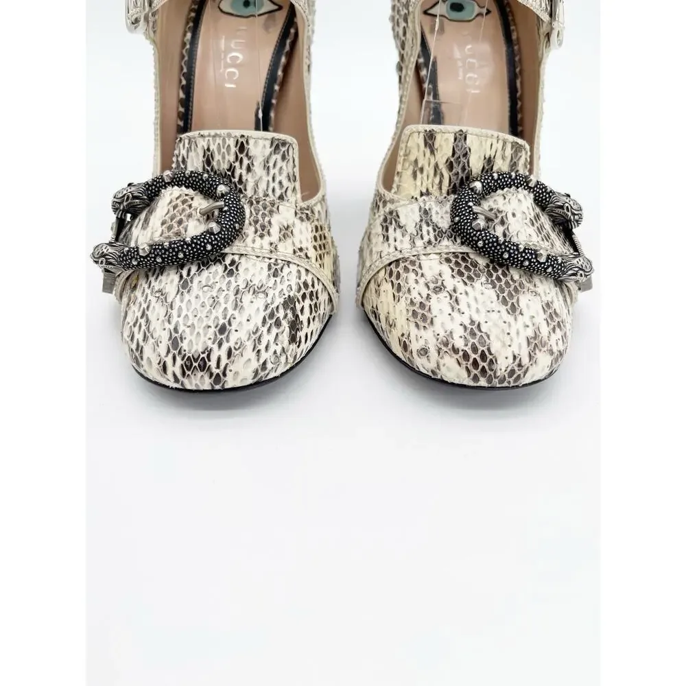 Gucci Resort 2017 Runway Genuine Snakeskin Queercore Triple Strap Heels IT 37